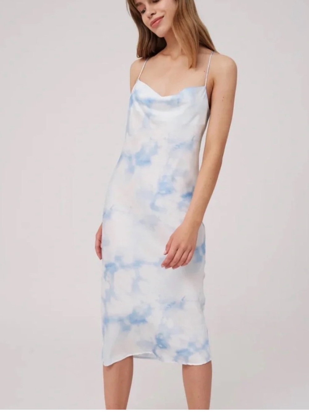 The Fifth Label Satin Slip Dress in Silver